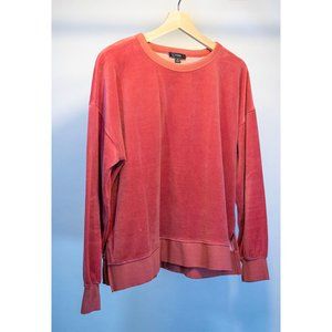 J. Crew Velour Crewneck Pink/Peach Sweatshirt (Medium)